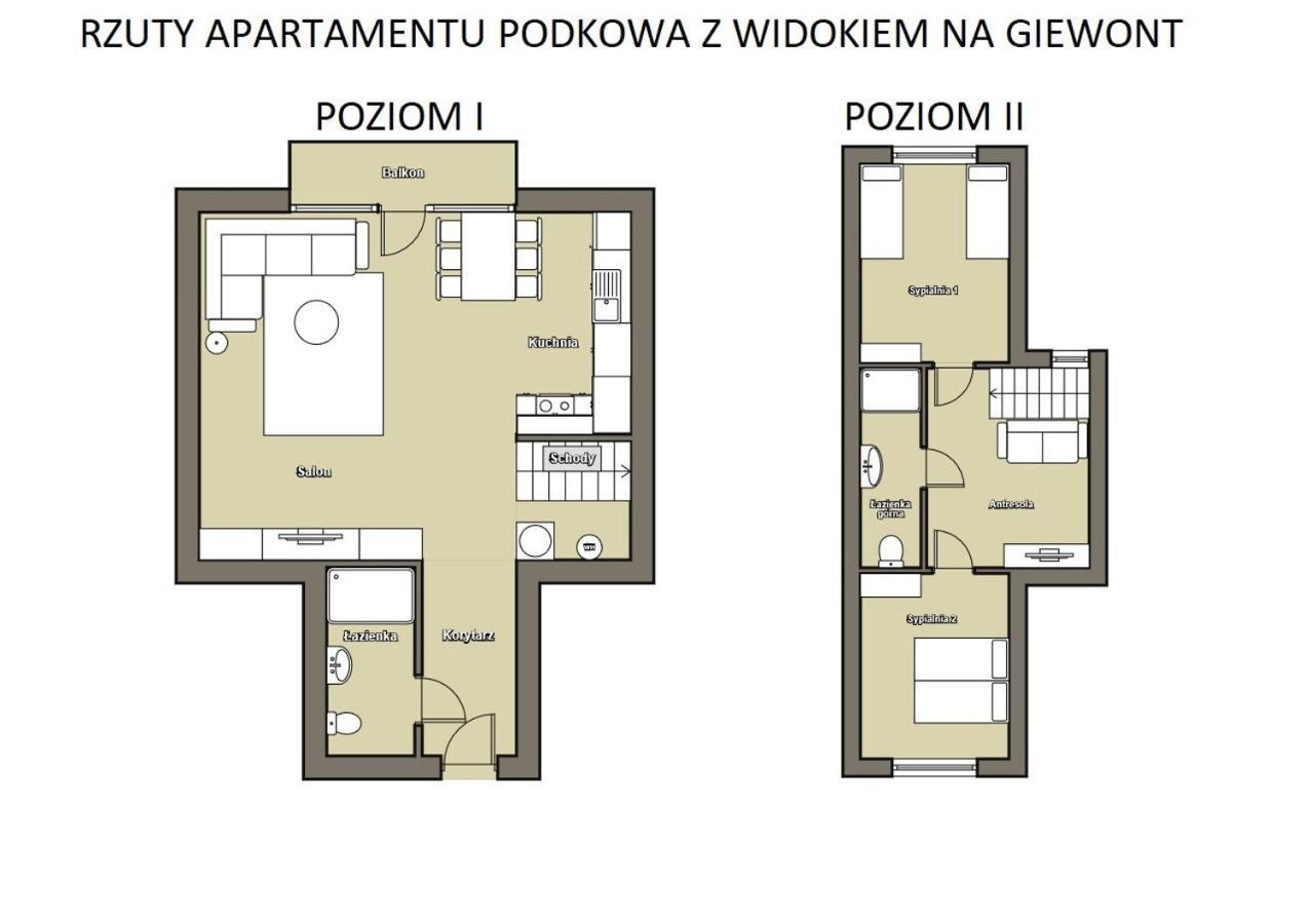 Apartament Podkowa Z Widokiem Na Giewont Kościelisko Exterior foto